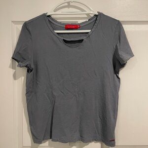 N: Philanthropy distressed cotton cut out tee shirt, size M